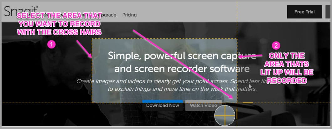 Simply drag and drop to record the screen