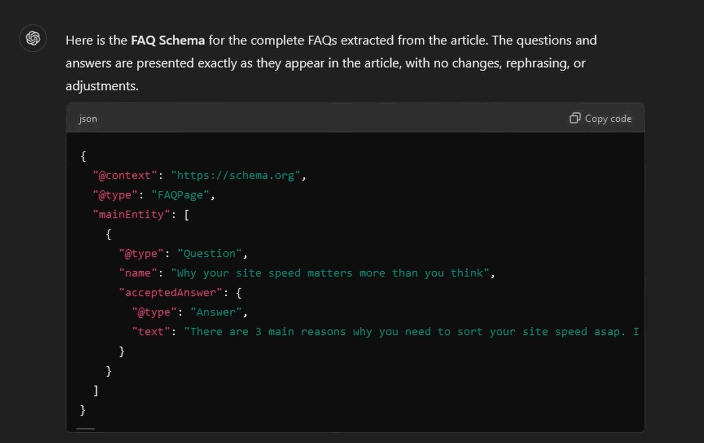 faq schema done with chatgpt