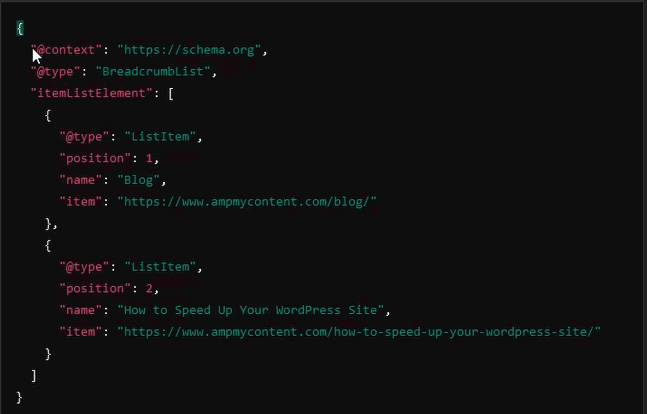 schema markup example